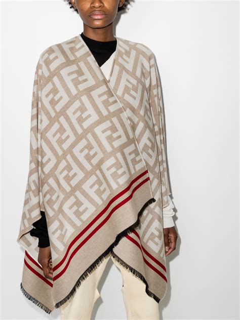 fendi ff logo poncho|fendi wool poncho.